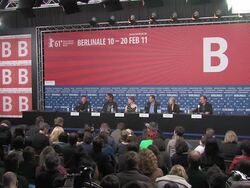 INTERVIEW: John Logan on his love for Shakespeare, working with Ralph fiennes at the Coriolanus Press Conference:  (Footage by WireImage Video/GettyImages) Stock Footage