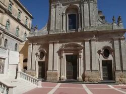 Caltagirone, faÃƒÂ§ade of  the church of Santa Maria del Monte Stock Footage