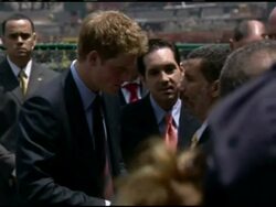 Prince Harry visits Ground Zero Stock Footage