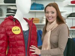 HD DOLLY: Portrait Of A Mature Saleswoman Stock Footage