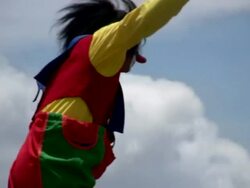 HD 1080i Slow-mo clown on unicycle 2 Stock Footage