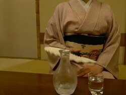 CU Shot of Kimono woman using hand fan / Taito ku, Tokyo, Japan Stock Footage