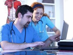 Doctors are looks at x-rays Stock Footage