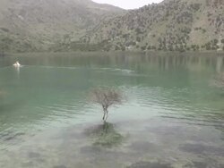 Lake Kournas, Crete Island, Greece Stock Footage