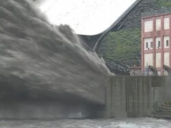Flood Water Bursts From Hydroelectric Dam  Stock Footage