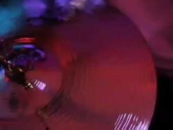 CU cymbals in drum kit on stage/Norwich/Norfolk/UK Stock Footage