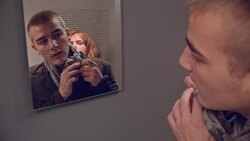 Image Sequence. OUTSIDER IN.Young Couple, Rule Breakers, Dress Up In Tight Space. Stock Footage