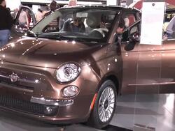 2012 Fiat 500 colors/designs display montage Stock Footage