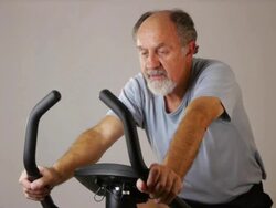 Man on hometrainer Stock Footage