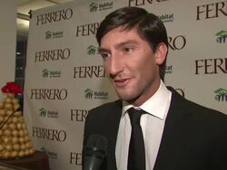 INTERVIEW: Evan Lysacek on Ferrero's donation to Habitat for Humanity and his involvement at the Ferrero Chocolates and Evan Lysacek Fashion Event at New York NY.  Stock Footage