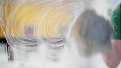 Man cleaning the window, humor, funny Stock Footage