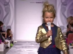 Models walk during Heidi Klum Presents Her Holiday Truly Scrumptious Collection For Babies"R"Us At Kids Fashion Week In NYC Stock Footage