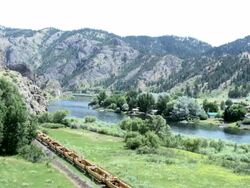 Montana Scene with Missouri River, USA Stock Footage