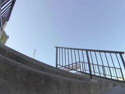 A skateboarder jumping a staircase. Stock Footage