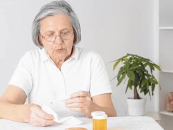 Senior woman in flu Stock Footage