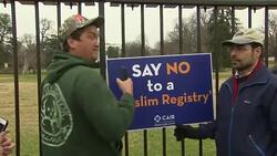 Anti-Trump and Pro-Trump Citizens Outside White House News Clip