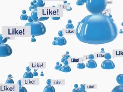 3D community with like balloons Stock Footage