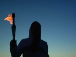 Olympic torch Stock Footage
