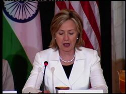 US FM attends CEO forum at US State dept, presser with Clinton News Clip
