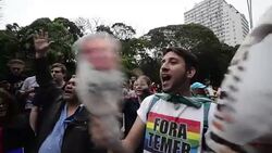 Protests Continue After Impeachment of Dilma Rousseff Stock Footage