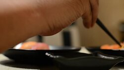 HD:Sushi Japanese food eating Stock Footage