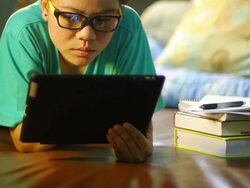 Tablet user Stock Footage