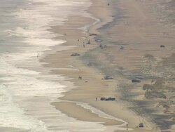 MS AERIAL View of Cape Hatteras National Seashore / North Carolina, United States Stock Footage