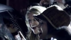 Excited fans bang and scream on celebrity limousine at awards show Stock Footage