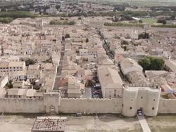 Aerial W/S Aigues Mortes Stock Footage
