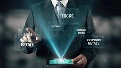 Mutual Funds investment Success Concept Businessman using digital tablet technology futuristic background Stock Footage