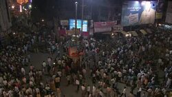 Large crowds fill the streets during Diwali. Stock Footage