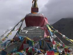 Tilt Down Shot Yamdwar Lhasa Tibet China Stock Footage