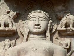 CU, Sandstone statue in Gwalior Fort, Gwalior, Madhya Pradesh, India Stock Footage