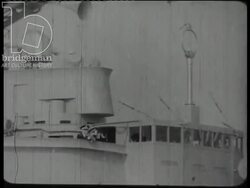 French cruisers and sailors in the Algiers harbour. Algeria, 1945 Stock Footage