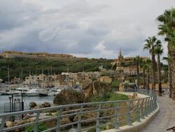 WALKWAY AROUND HARBOUR Stock Footage