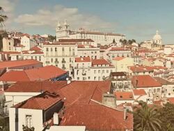 Lisbon Alfama panoramic view Stock Footage
