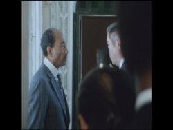 UPITN 11 5 79 PRESIDENT SADAT OF EGYPT MEETS US BUSINESSMEN News Clip