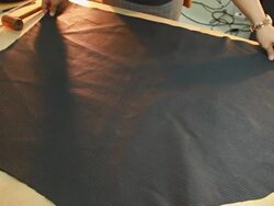 HD:Black leather cleaner on the table. Stock Footage