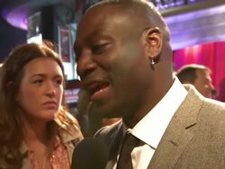 Adewale Akinnuoye Agbaje on his new film 'Bullet to the Head', working with Sylvester Stallone at the Sherlock Holmes: A Game Of Shadows: European Premiere at Empire Leicester Square on December 08, 2011 in London, England (Footage by WireImage Video/Getty Stock Footage