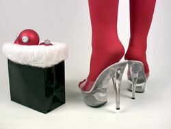 Sexy Santa in high heels Stock Footage