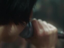 SLO MO CU female singer performing on stage of crowded nightclub / New York, New York Stock Footage