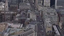 Aerials of Royal Navy Lynx helicopters over London News Clip