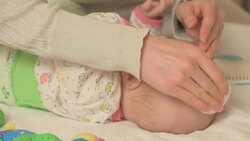 Hair care of baby Stock Footage