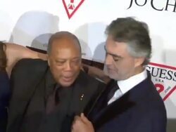 Jo Champa, Quincy Jones and Andrea Bocelli Stock Footage