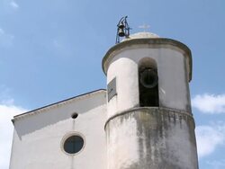 WS Shot of church with bell tower / San Polo Matese,  Molise, Italy Stock Footage