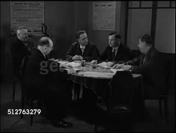 1947: PARIS, FRANCE: REPRISAL: French communists meeting at table (French w/ English subtitles) Henry Torres & Jacques Duclos (not confirmed, believed representation only) SOT Communist Party not hiding goal...preparing for French Soviet Republic Instructional Video