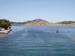 Sailing between Kornat and Telascica, islands,  Kornati National Park Stock Footage