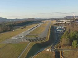 WS AERIAL View of Ashville Regional Airport / North Carolina, United States Stock Footage