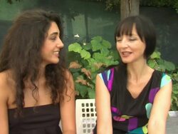 INTERVIEW: Golshifteh Farahani and Maria de Medeiros on what it's like to have their film at the festival at the Chicken with Plums Interview: Venice Film Festival 2011 at Venice . (Footage by WireImage Video/Getty Images Entertainment Video) Stock Footage