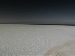 WS PAN Lake white salty water and dark water / Republic of Djibouti Stock Footage